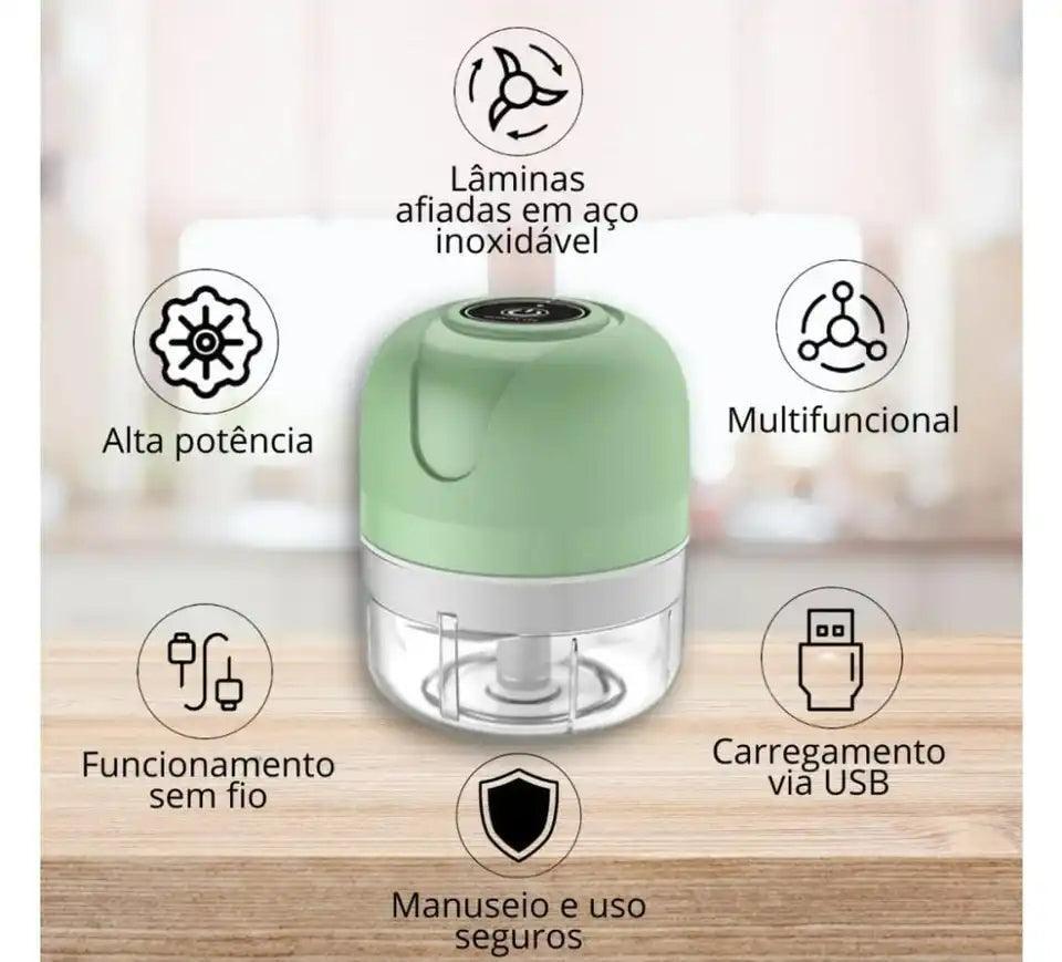 Mini Processador De Alho Elétrico - 250 ml - Shop Center Digital