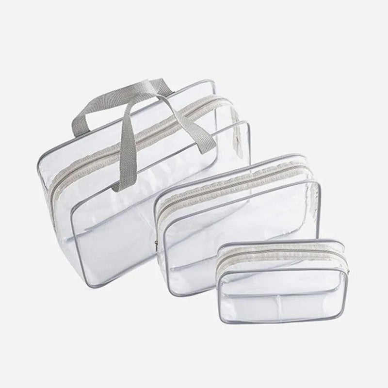 Kit 3 necessaire transparentes