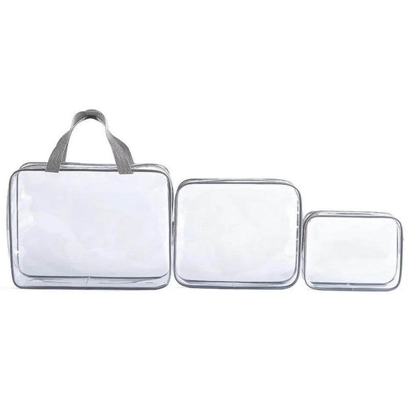 Kit 3 necessaire transparentes